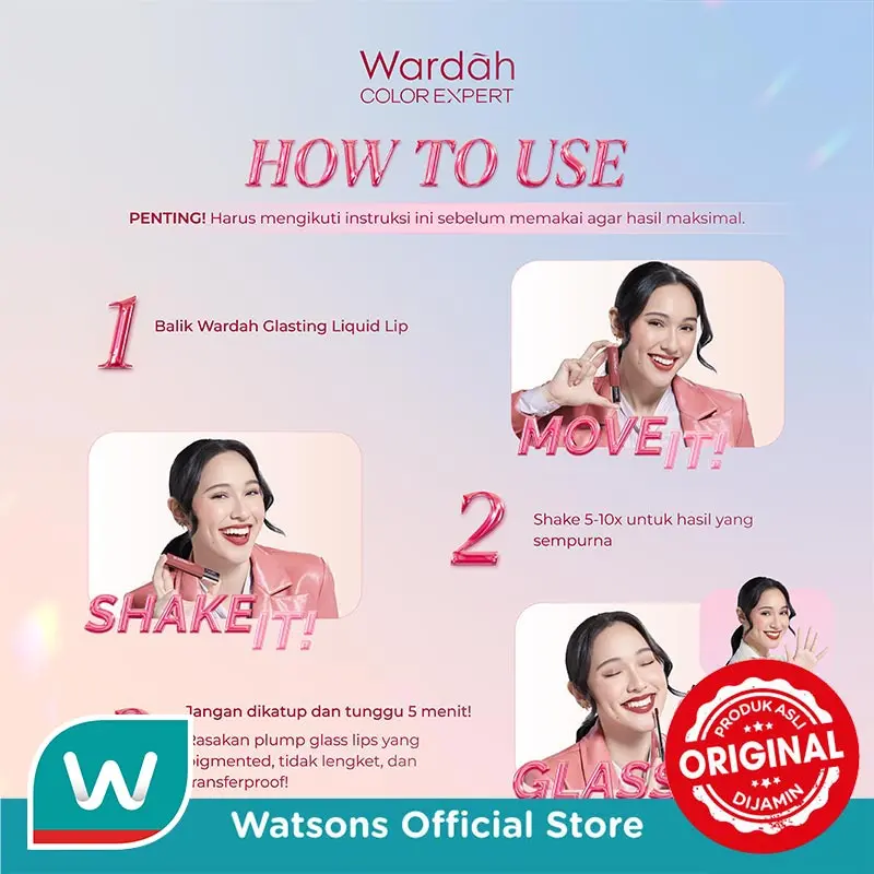Wardah Glasting Liquid Lip 12 Shine Sorbet 3.5g 3