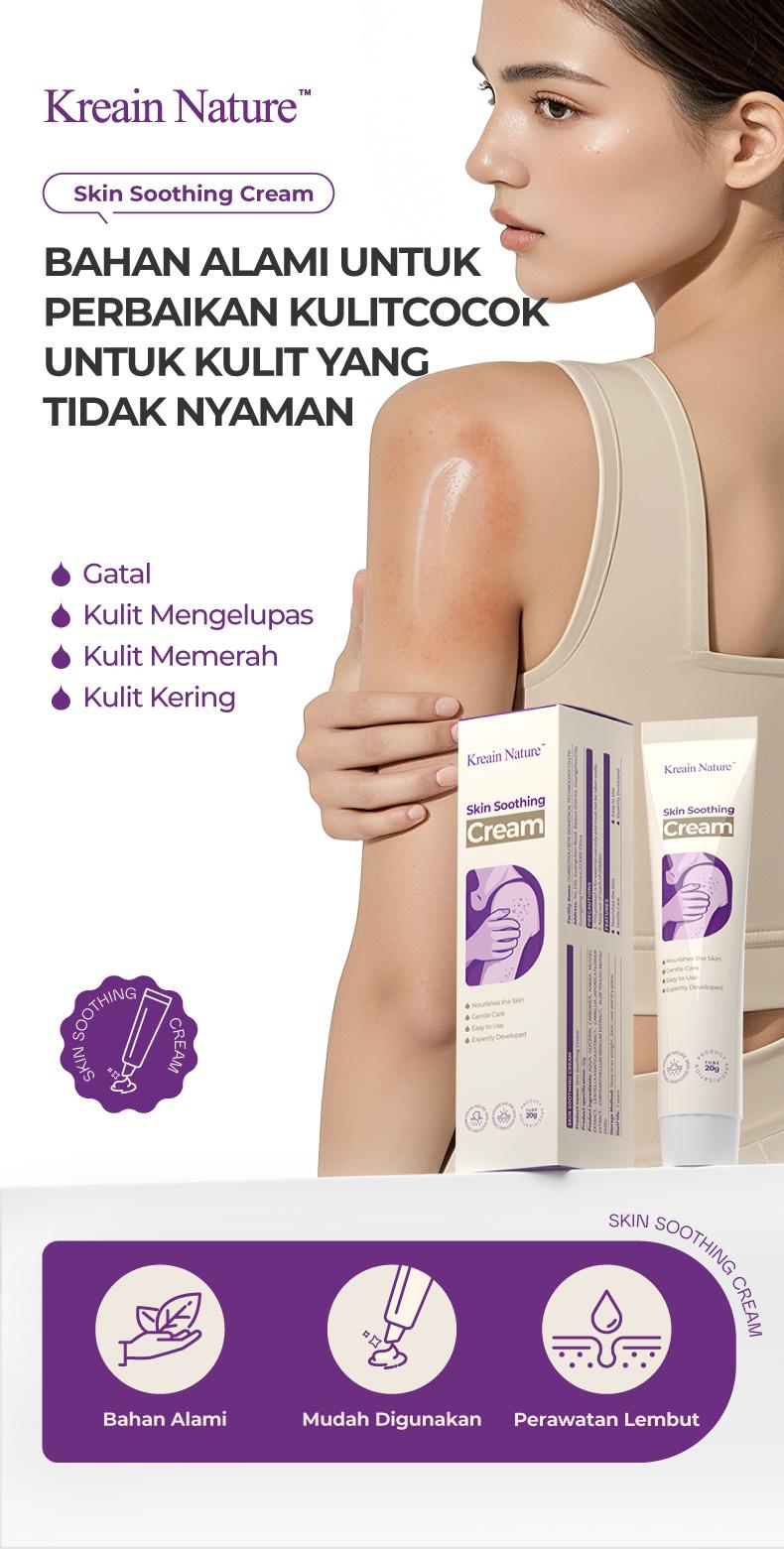 Kreain nature Skin Soothing Cream Meringankan eksim , kulit gatal, melembabkan dan melembabkan kulit