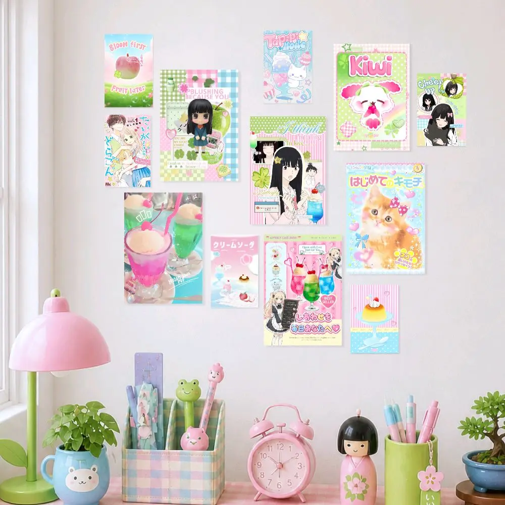 (12pcs) Poster Juminocore Pastel Kawai Anime | Wall Decor Aesthetic Kamar ala jepang heisei