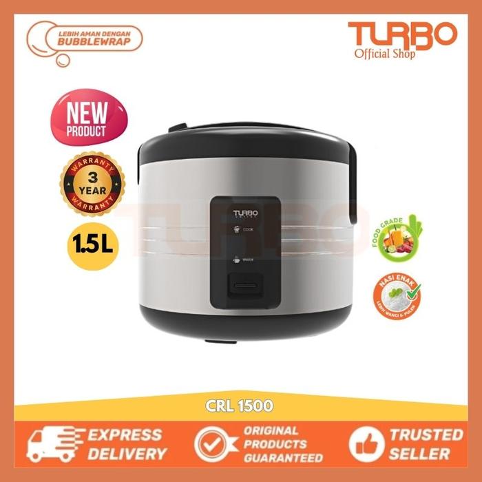 Gambar [NEW] TURBO Rice Cooker Magic Com 1.5L CRL1500 Silver Original dari Turbo Home Appliances Kota Administrasi Jakarta Barat Tokopedia