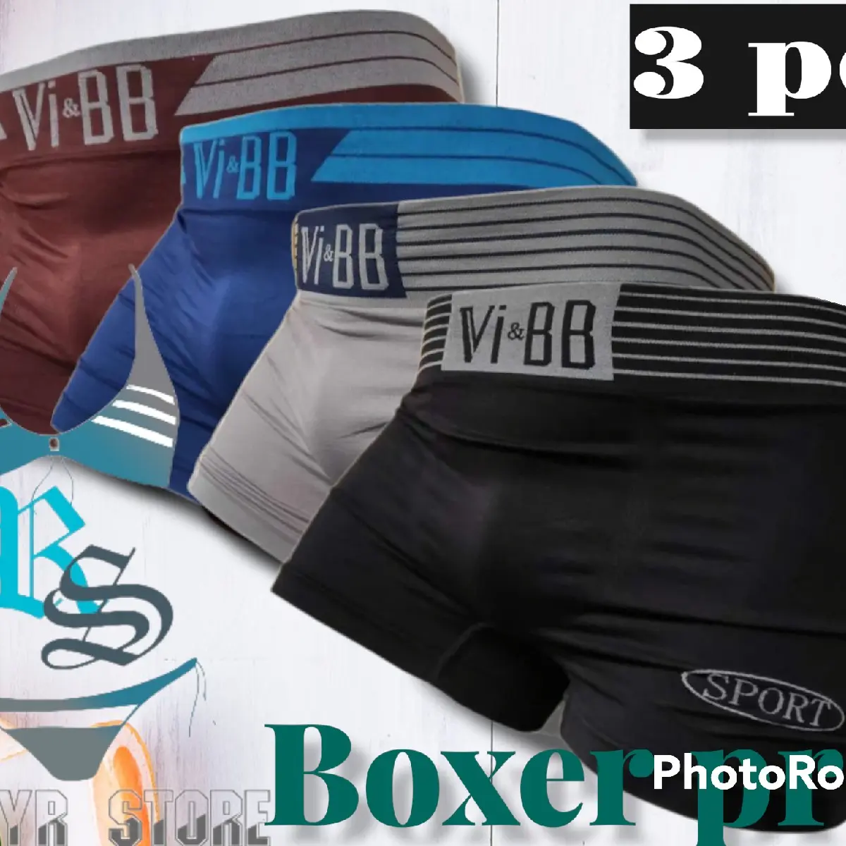 3 pcs Celana Boxer pria, Celana Dalam Cowok, Celana Dalam Vi & BB, Celana Boxer Pria Tampa Jahitan