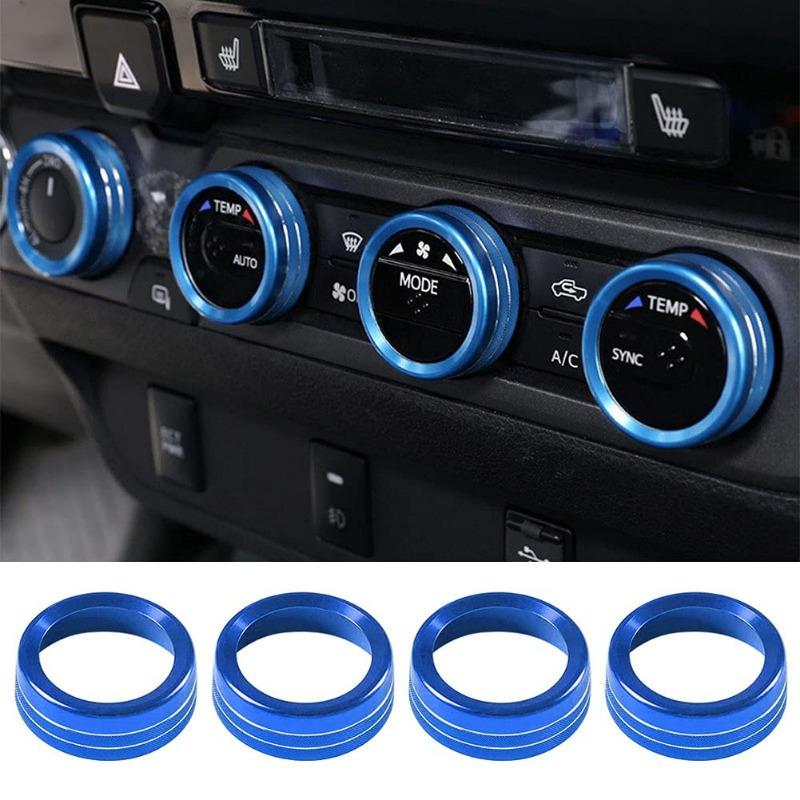 Công tắc điều hòa không khí AC, nắp núm nút CD âm thanh, trang trí tương thích cho Toyota Tacoma 2016 (A, Đỏ) 5