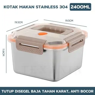 [7.7 SALE] TEXANIA Food Box WADAH MAKANAN TOPLES SAYUR MAKANAN KOTAK BEKAL STAINLESS MULTIFUNGSI DENGAN TUTUP Kitchenware 7
