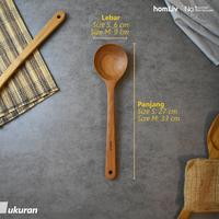 Gambar homLiv Irus Sendok Sup Dapur Kayu Jati Godiva Wooden Soup Food Grade Kitchenware - Godiva Size S dari Homliv Indonesia Kota Administrasi Jakarta Utara 5 Tokopedia