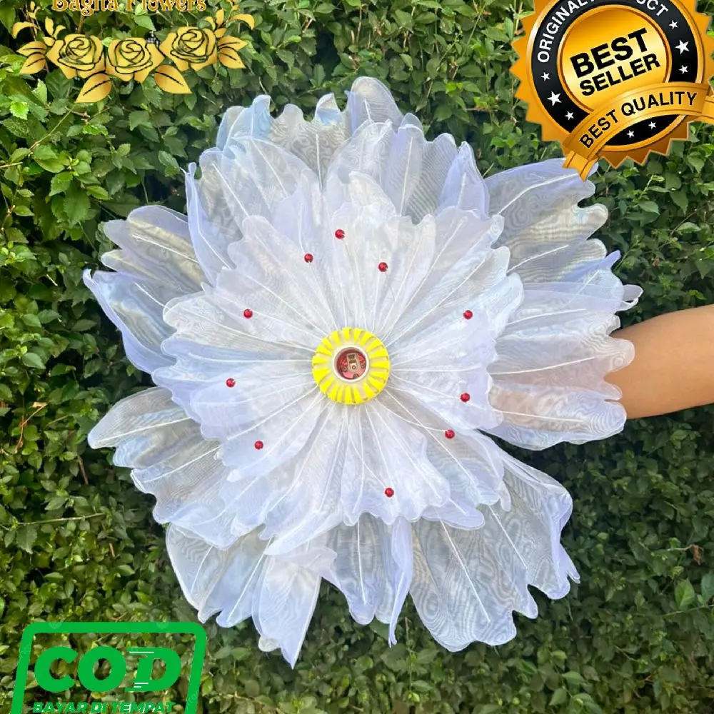Kelopak Bunga Dekorasi Pelaminan / Artificial Flower / Kap Bunga Dekorasi / Bunga Hias / Giant Flower Premium / bahan kain organdi Organza diameter 50cm