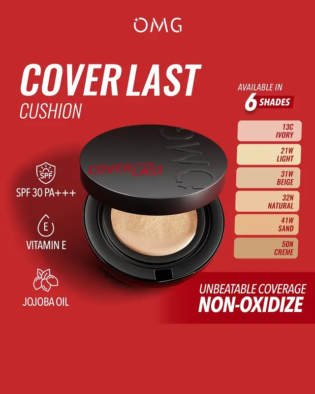 ENVIO - OMG Oh My Glam Coverlast Cushion 15gr - Cushion High Coverage Long Lasting OMG 2