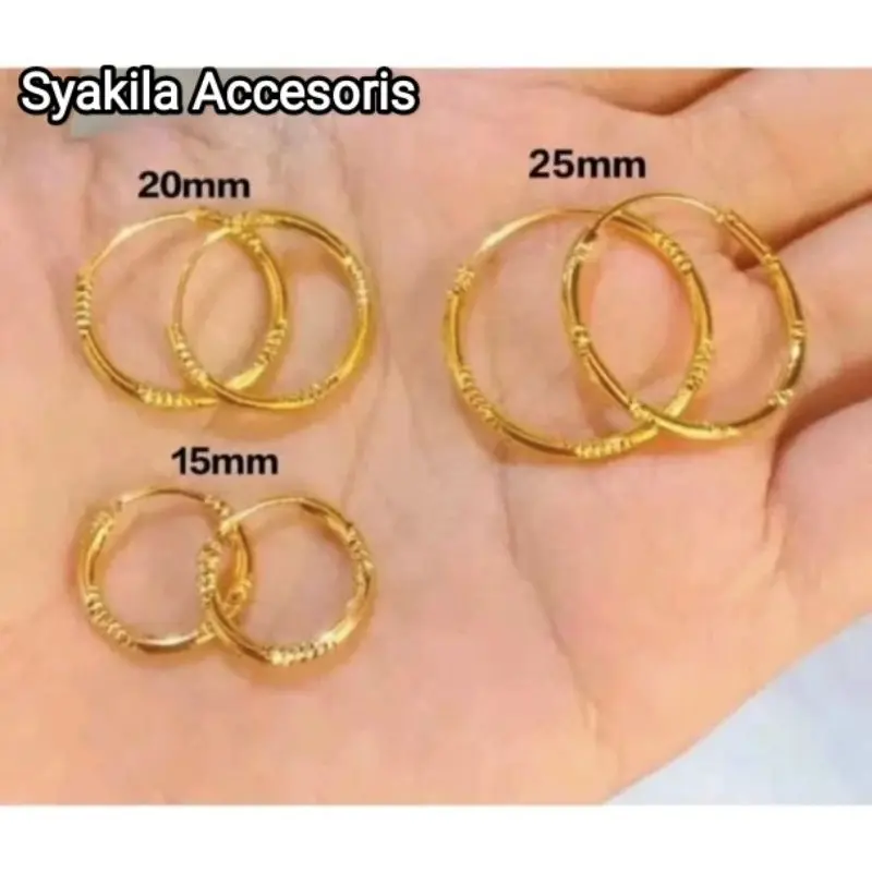 ANTING GIPSY TITANIUM ANTING BULAT WANITA DEWASA ANTI LUNTUR ANTI KARAT SELAMANYA