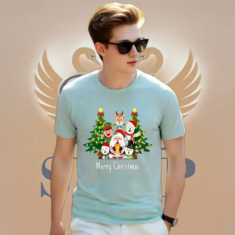 2lshop Atasan edisi spesial Natal Kaos Unisex Fashion Natal Baju special Natal Christmas Terima Custom Design Kilat Nyaman Soft Tebal Pria Casual Pendek Printing 1