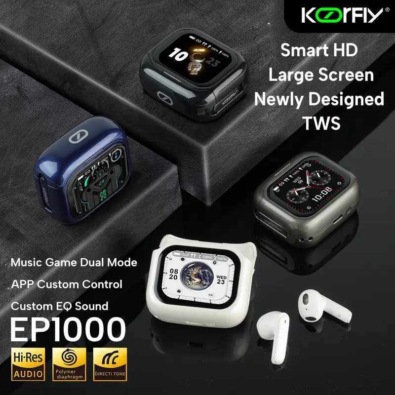 KOORFLY EP1000 Earphone TWS Bluetooth Headset Smart HD Large Screen Original Multi-Function Wireless Earbuds 0