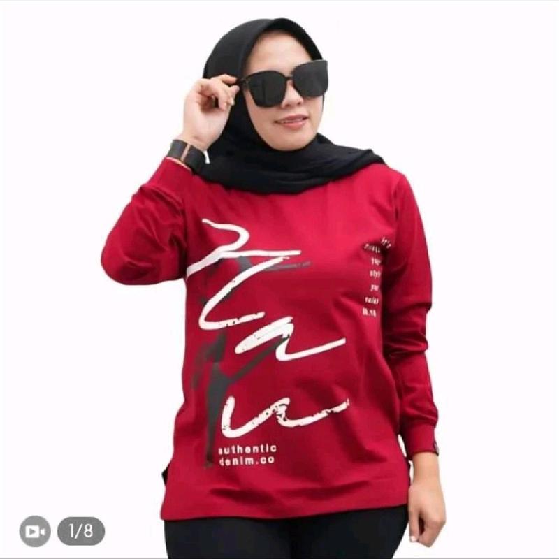 Kaos Wanita Zolaqu Original/Atasan Combed Lengan Panjang/Baju Muslimah Terlaris Katun Combed/Kaos Lengan Panjang Wanita Katun Tebal/Baju Basic Oblong Wanita Sablon Dewasa 5