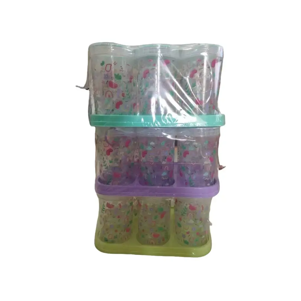 Toples Nampan Cesena Large Set 7in1 dengan 6 Toples Ukuran Besar dan 1 Nampan - Bygy - Biru, Hijau