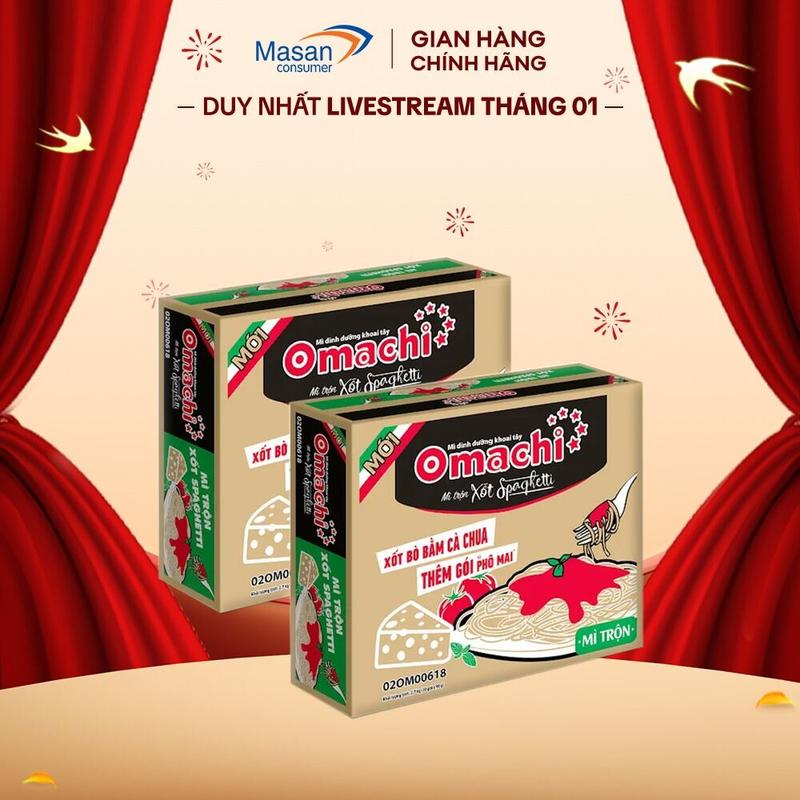  Combo 2 Thùng Mì dinh dưỡng khoai tây Omachi mì trộn xốt Spaghetti 30gói x 90gr 