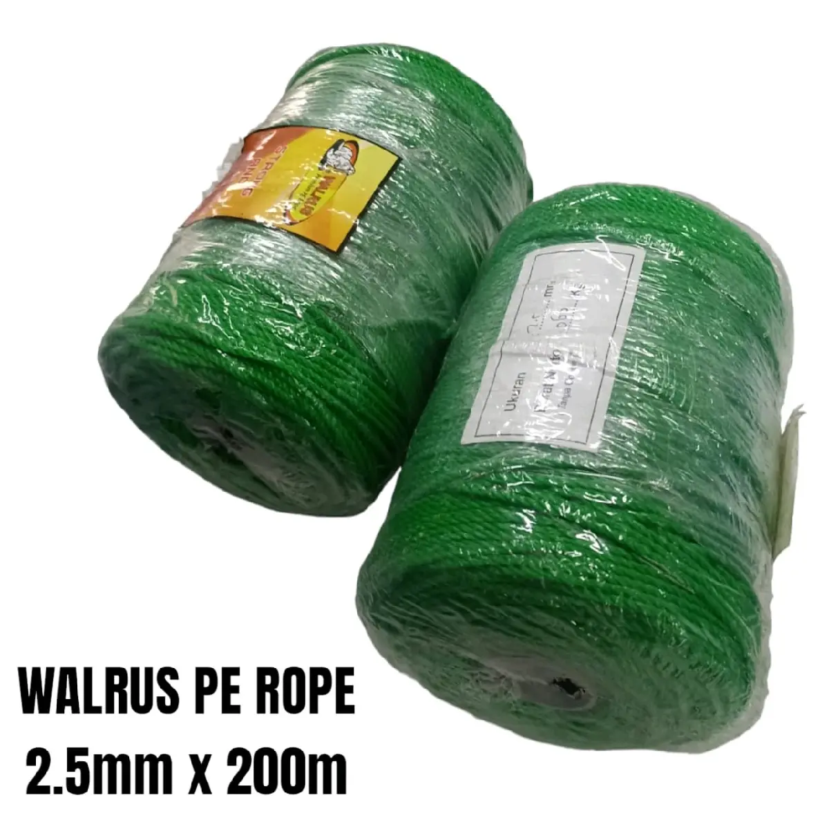 Tali Tambang Walrus  / Tali Jemuran / Tali Layangan / Tali Jemuran / Tali Rumput Laut ukuran 2,5mm x 200 meter - Merk Walrus