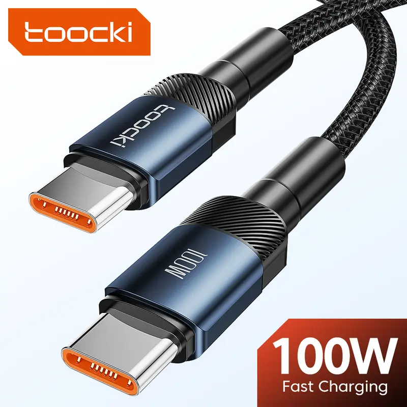 Dây sạc loại C, Toocki, Cáp PD 100W USB C sang Type C, Cáp sạc nhanh 5A, Tương thích với Samsung S21, S20, S10, Huawei, Xiaomi, Redmi Note 8 Pro, MacBook, iPad Pro và máy tính xách tay. 0