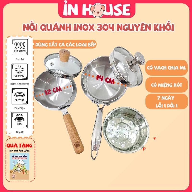 tặng sổ tay Nồi Quánh Mumbebe Coco Bear Innox 304 xịn,đúc liền nguyên khối chế biến đồ ăn dặm cho bé