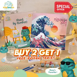 BUY 2 GET 1 FREE SIAP BOSKU PAINT BY NUMBER KANVAS LUKIS 20X20 CM | NATURE LANDSCAPE
