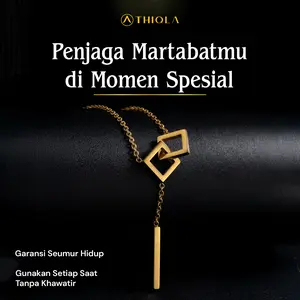 THIQLA - Kalung Juntai FASL - Kalung Fuji Mirip Kalung Emas Asli - Kalung Serut Cewek Wanita Bisa Panjang & Pendek Mirip Kalung Titanium & Kalung Dubai 2025