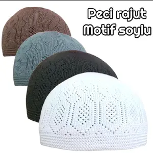 Peci Rajut Mercan Soylu Peci Turki Kopyah Seri Nabawi Peci Haji Dan Umroh