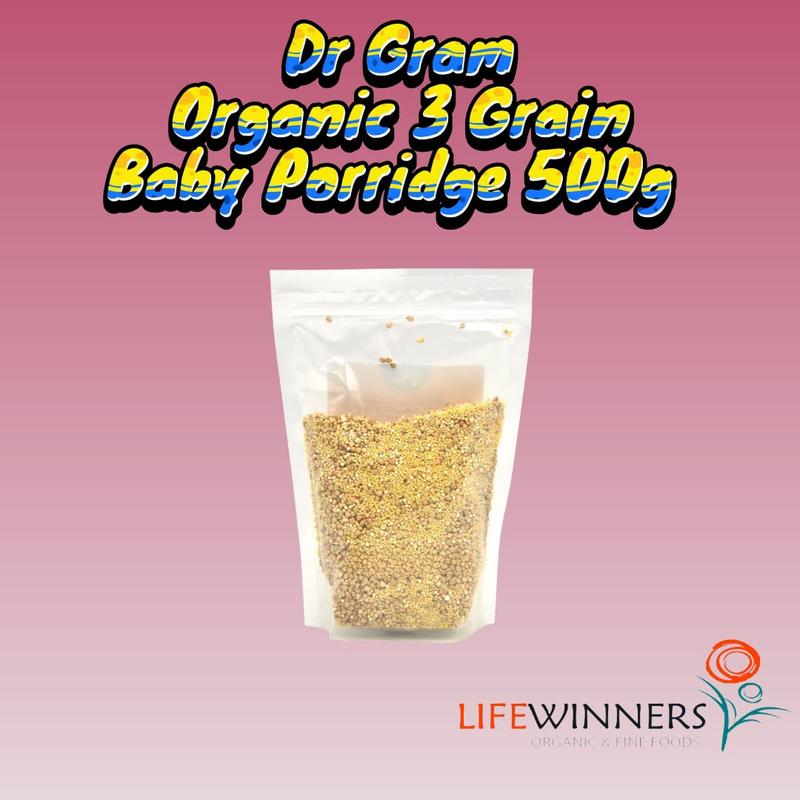 Dr gram | Rich in fiber | Ric in iron |  Whole grain | 3 grain baby porridge 500g cereal Breakfast 1