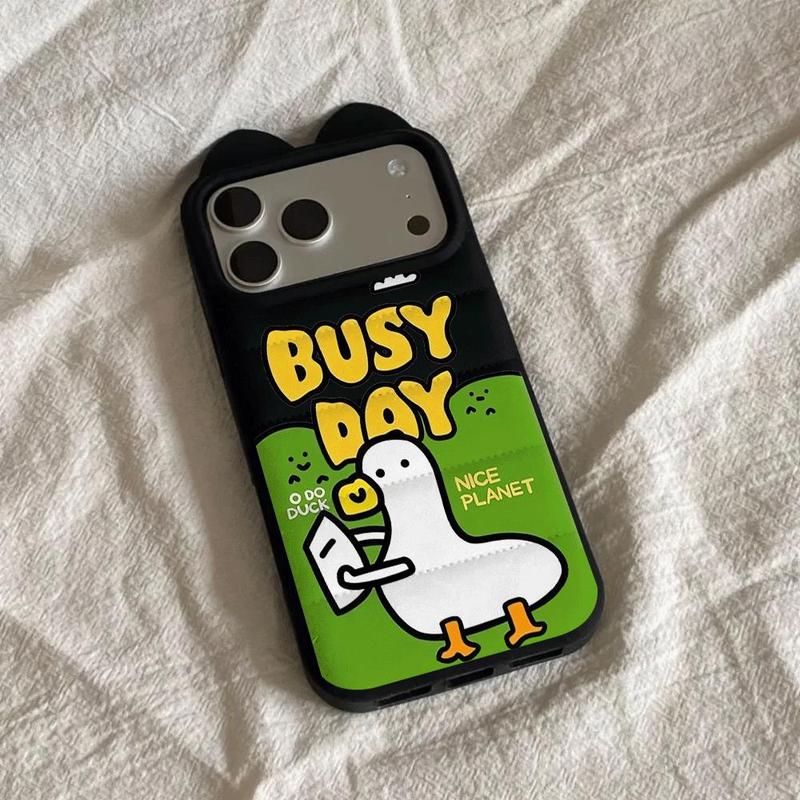 Ốp lưng điện thoại vịt trắng bận rộn phù hợp cho iPhone17/16/14…