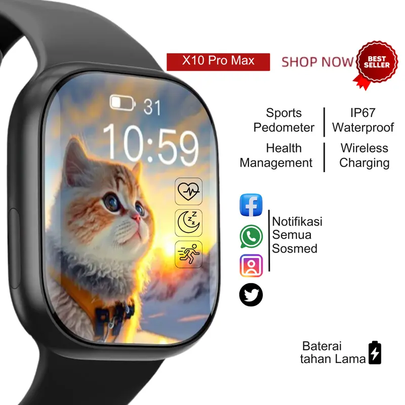 Obone Smartwatch Jam Pro Max S fullScreen Series 10 Terbaru Bisa Teleponan  Ganti Wallpapper Rose Gold