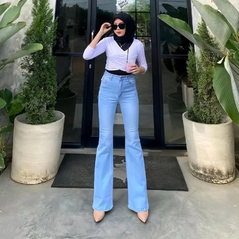 COD celana panjang hw cutbray celana panjang wanita kekinian Quality premium highwaist cutbray tebal dan melar terbaru pants jeans cut bray ootd outfit korea pas flare 4