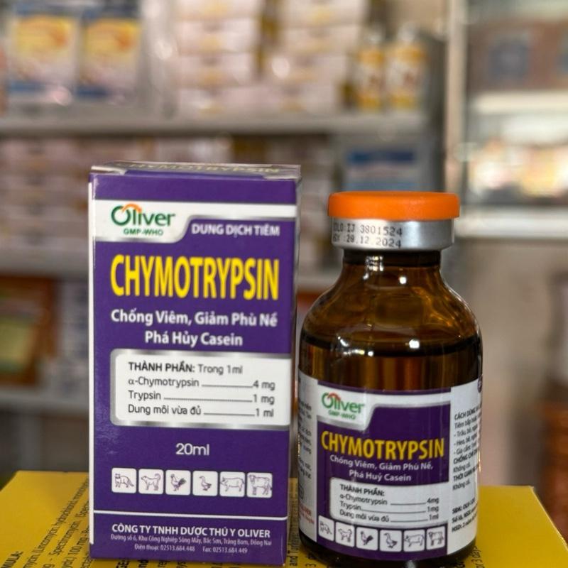 CHYMOTRYPSIN tiêu viêm giảm đau tan máu bầm giảm phù nề. lọ 20ml thuốc bổ dùng cho gia súc gia cầm thú cưng