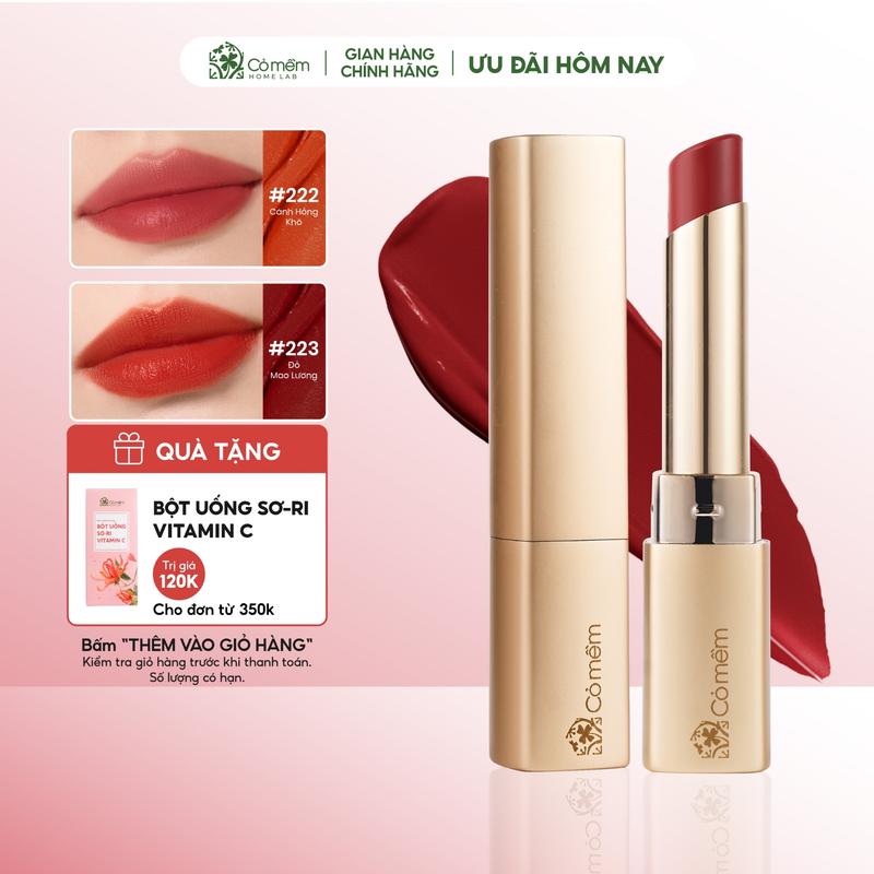 Son môi Nhã lì mượt bền màu giúp dưỡng ẩm làm mềm môi Cỏ Mềm 3,4g