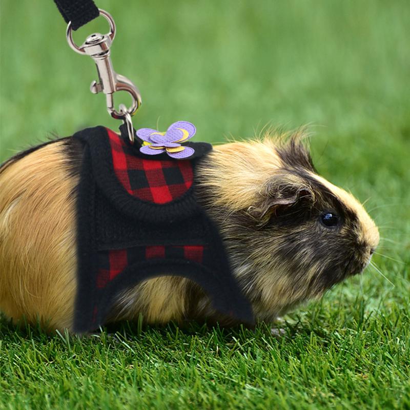 CS Adjustable Guinea Pig Harness Leash Set Outdoor Traction Rope for Hamster Chinchilla Mice Rat Ferret Rabbit Small Animal Accessories #436313 2