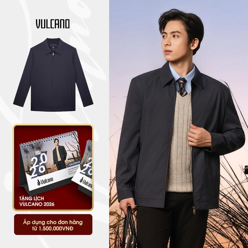 Áo khoác nam Vulcano cổ bẻ 2 lớp kẻ chìm áo khoác hành chính jacket công sở RT.25.B3