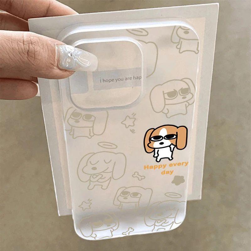 Beagle nhiều tòa nhà chó con áp dụng iPhone 16PROMax / 17 vỏ điện thoại di động 14 / 13 cảm giác da mờ dễ thương