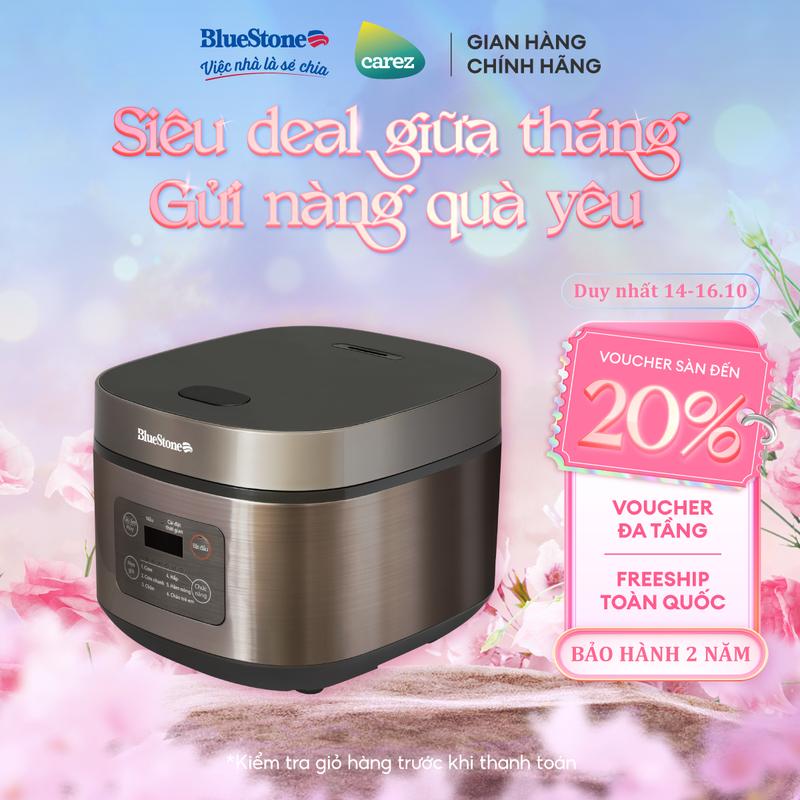 Nồi Cơm Điện Tử BlueStone RCB-5946 1.5 Lít 860W Công Nghệ Nấu 1D, Bảng Điều Khiển Cảm Ứng Tiếng Việt, Giữ Ấm 12 Giờ, Hẹn Giờ 24 Giờ