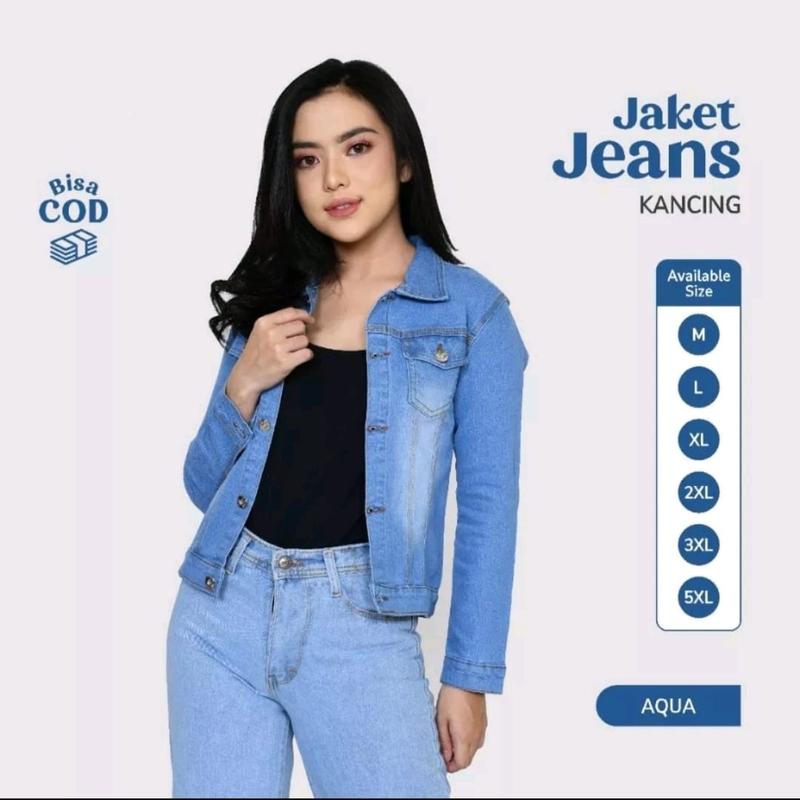 CupCakeGirl Jaket Jeans Melar Wanita Denim Stretch Bisa Melar Kasual Santai Klasik Navy Nyaman Bomber Variasi Blazer Cewek 6