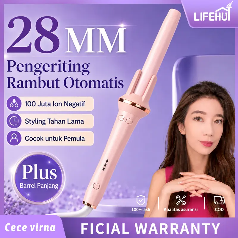 LIFEHUT x CECEVIRNA Versi Yang Ditingkatkan Catokan Keriting Keramik Otomatis Hair Curly Rambut Magic Curler Catok Quick Safe Premium Wanita Tidak Ada Kerusakan Rambut