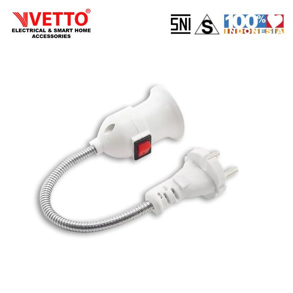 Gambar VETTO Fitting Lampu E27 Colok Fleksibel Switch On Off VETTO - Kabel 10 CM dari VICTORIA BOSS Official Store Kota Tangerang 5 Tokopedia