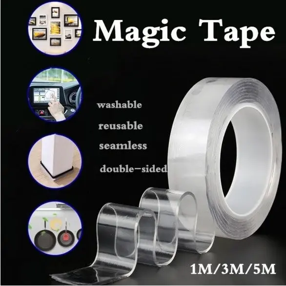 JOIN Lem Double / Lakban Double Tape 2 Sisi / Solatip Serbaguna Tempelan Perekat Dinding Kuat 1 Meter