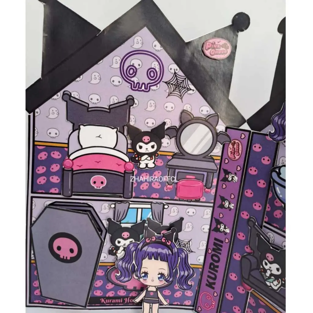 paper dolls house KUROMY HOUSE quiet book mainan edukasi anak perempuan bongkar pasang