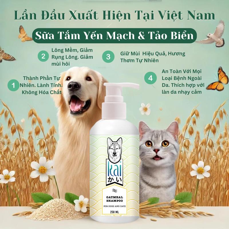 Product Introduction of (SALE+ QUÀ) Sữa tắm yến mạch+xịt dưỡng cao cấp KAI cho chó mèo 250ml- Thái Lan 28