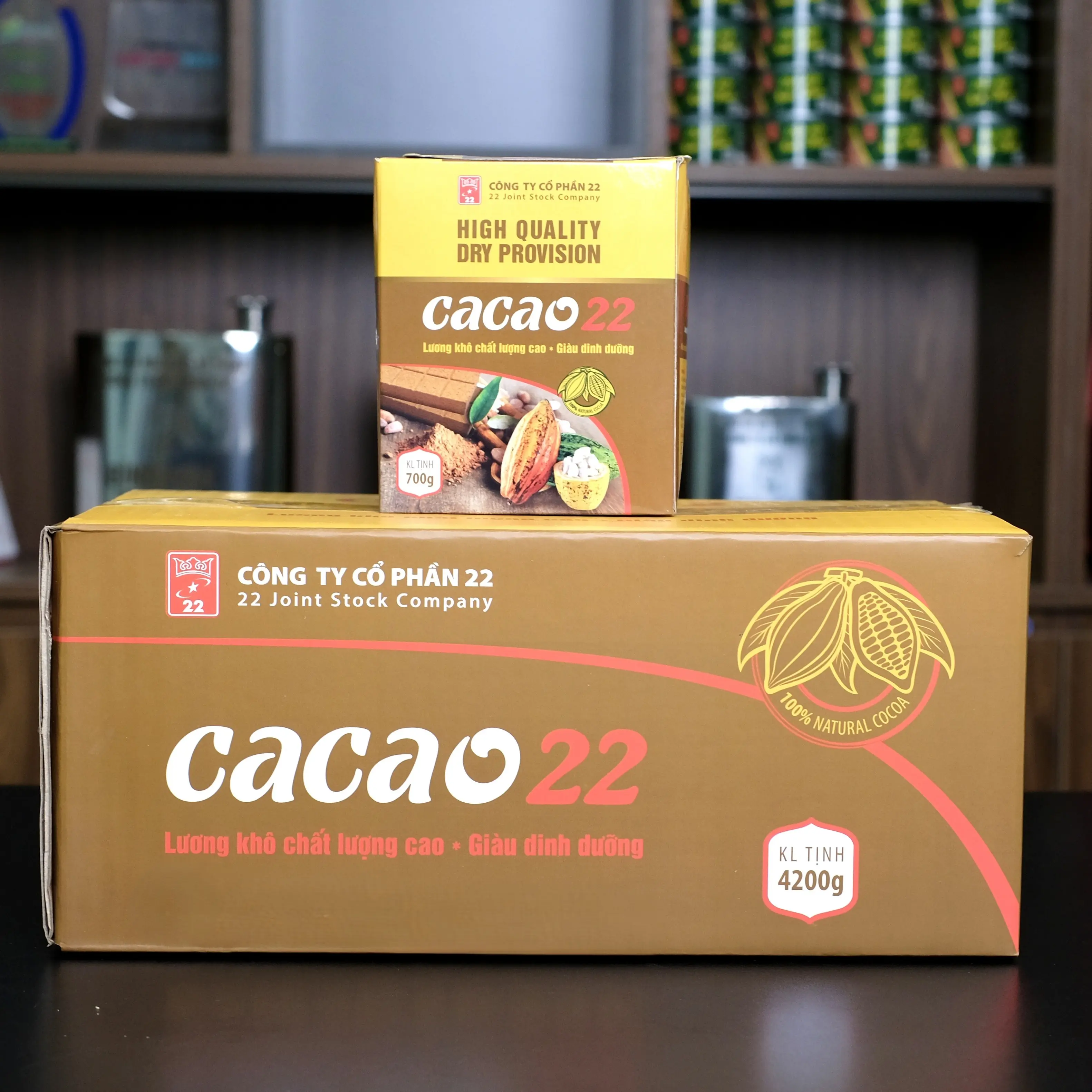 Lương khô cacao dinh dưỡng hộp 700g ( 10 túi x 2 thanh)