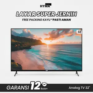 HYMA Analog TV 32 Inch Layar HD 1920 x 1080 Bisa COD / PayLater | Garansi 12 Bulan  Need STB