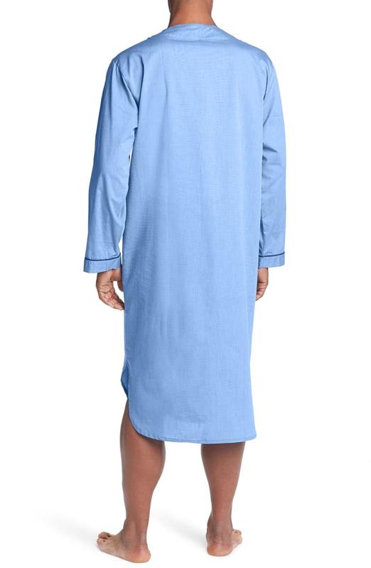 Product Introduction of Muslim Men's Robe Southeast Asia Spring and Autumn Loose Lapel Placket Long Sleeve Mid-Length Robe Solid Color Pajamas 9