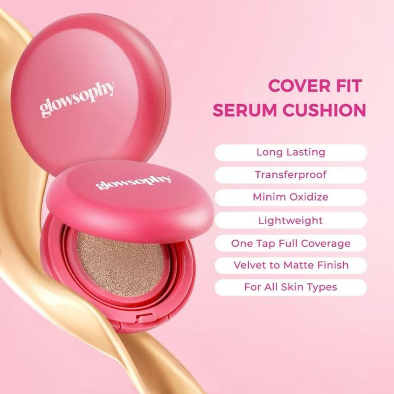 CUSHION GLOWSOPHY - ￼Glowsophy Cover Fit Serum Cushion All Skin Long Lasting All Day 0