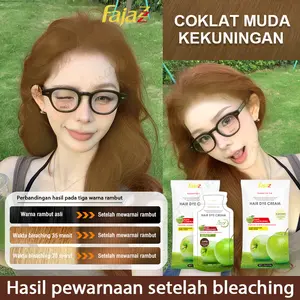 【100% Produk Asli】FajazZ【5 Bks x 30ml】Pewarna rambut dengan ekstrak tanaman alami, FajazZ hair dye cream bubble, hair coloring shampoo，mudah digunakan di rumah, tersedia 7 warna, hasil cepat dan instan