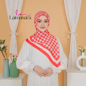LAIMUNARA - NUSANTARA NEW Hijab Segi Empat Motif 130x130 Voal Sublime Premium Bahan Voal Basic Finishing Lasercut Motif Tajam Tidak Pudar