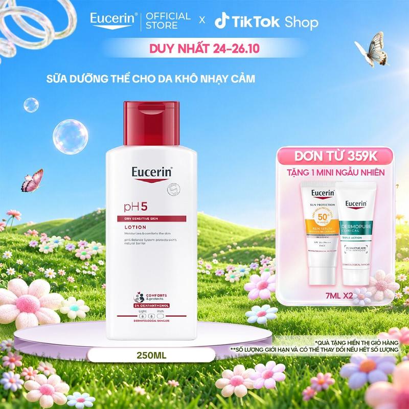 Sữa Dưỡng Thể Cho Da Nhạy Cảm Eucerin Sensitive Skin pH5 Lotion 250ml - Dưỡng Da Body