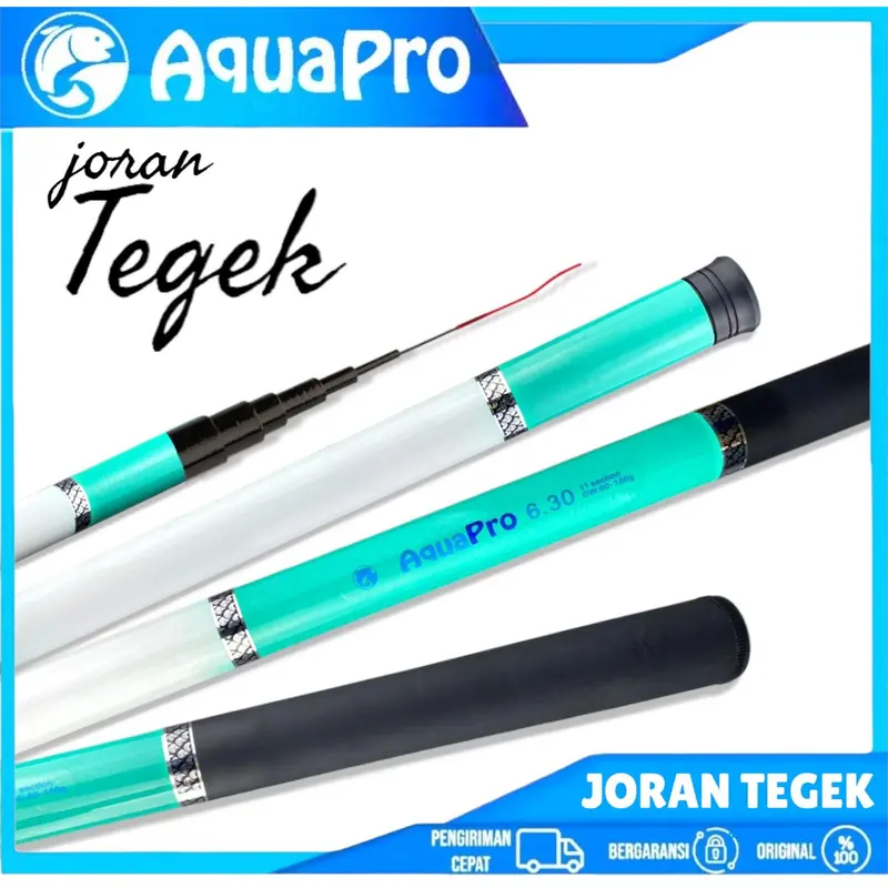 Aquapro - Joran Tegek Lentur Ukuran Panjang 1.80M-6.30M Kualitas Tinggi Super Ringan Serat Kaca Keras Tangan Pancing Portabel Teleskopik High Quality Produk Alat pancing Ikan 0