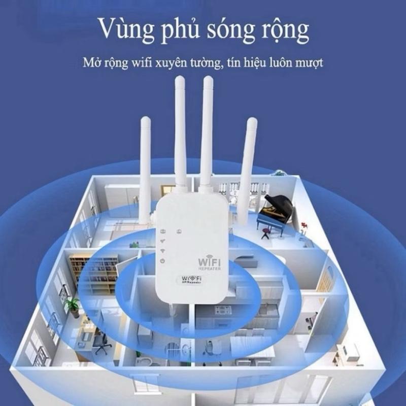 Bộ Kích Sóng Wifi 4 Râu Tốc Độ CAo 1200Mbps Phát Xuyên Tường, Mở Rộng Vùng Phủ Sóng Kết Nối Sóng Mạnh B01