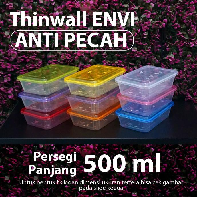 Thinwall Anti Pecah 500 ml - Thinwall ENVI - Kotak Makanan - Rectangle 0