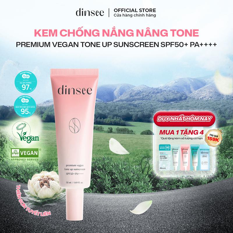 Kem Chống Nắng Nâng Tone Dinsee Premium Vegan BLUE Tone Up Sunscreen SPF50+…