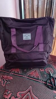Product Review of Large Capacity Roller Travel Bag Beg Roda Portable Double Layer Handbag Extendable Foldable Gym Bag Weekender Bag Duffel Bag For Light Travel Folding Travel Luggage Bag With Eight Free Sillicione Protective Cases Zipper Blue Bag Hospital Bag Shopping Bag from S**y J**n 1